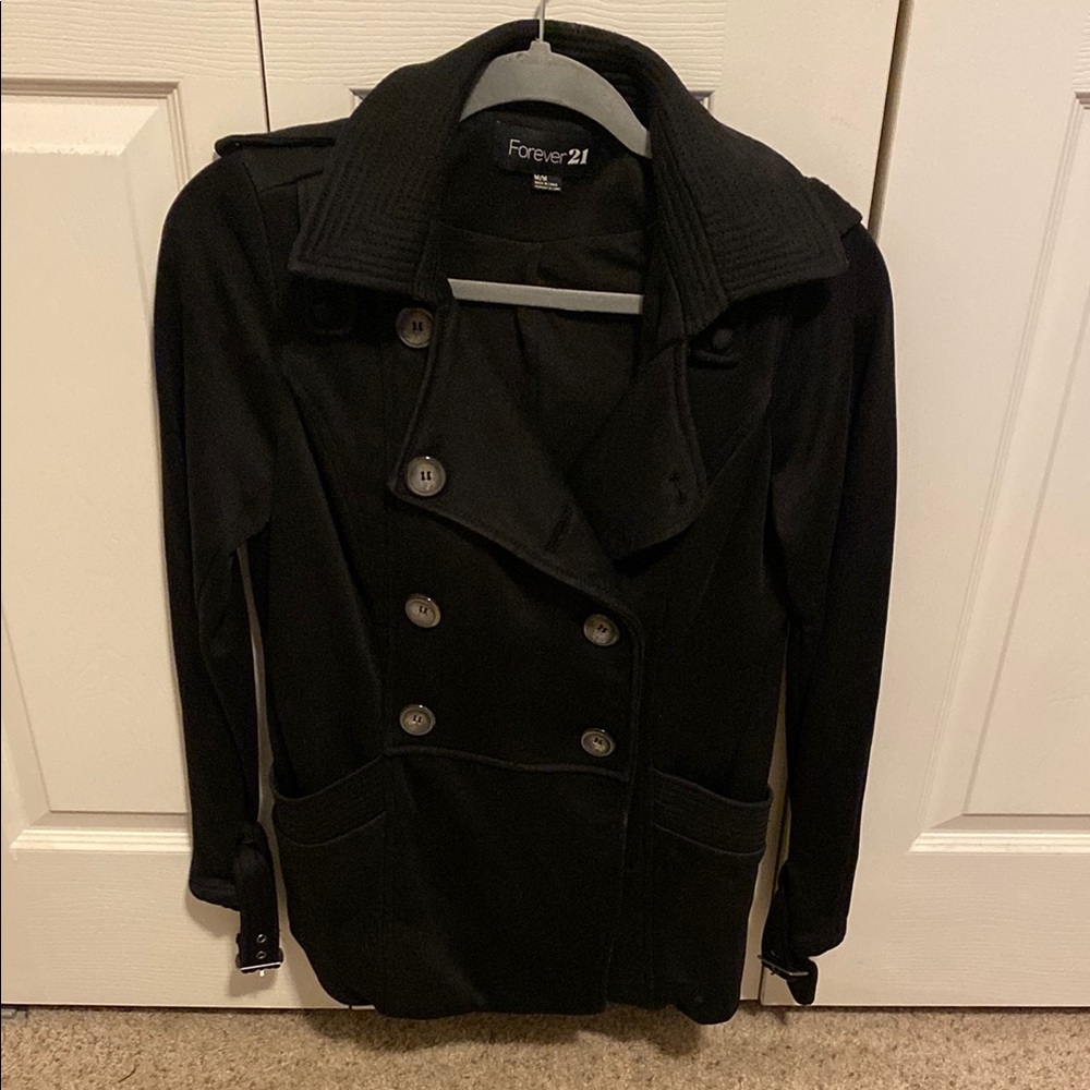 Forever 21 Women's Black Peacoat
